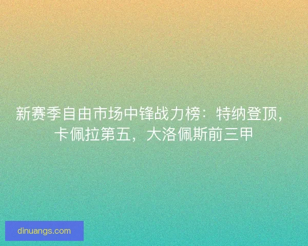 新赛季自由市场中锋战力榜：特纳登顶，卡佩拉第五，大洛佩斯前三甲